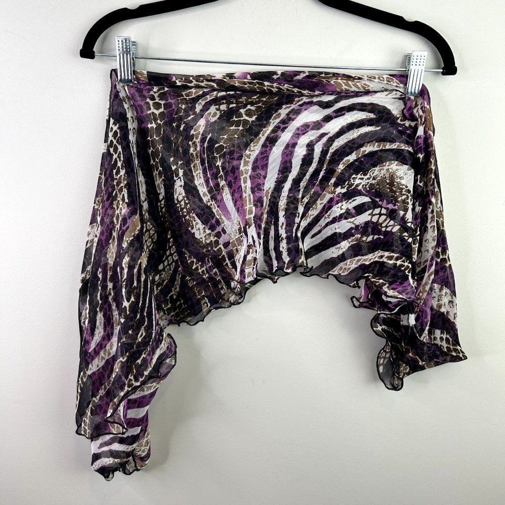 Chicos alligator‎ and zebra puprple print skinny scarf